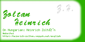 zoltan heinrich business card